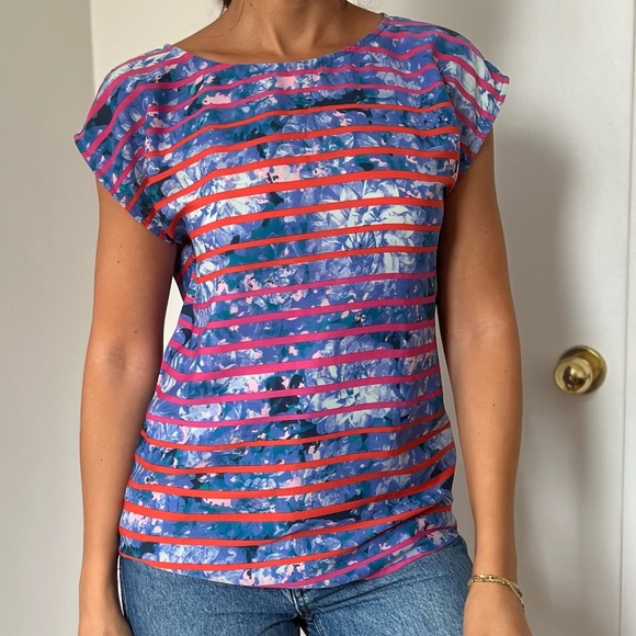 Multicoloured Top With Stripes - Picture 1 of 3